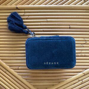 SEZANE blue velvet mini jewelry box